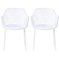 Honolulu Plastic Patio Chair - Set of 2 - White
