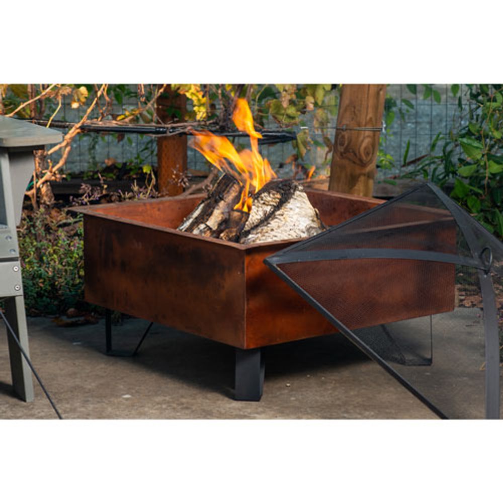 Sterling Oaks Boxite 26" Wood-Burning Fire Pit - Black