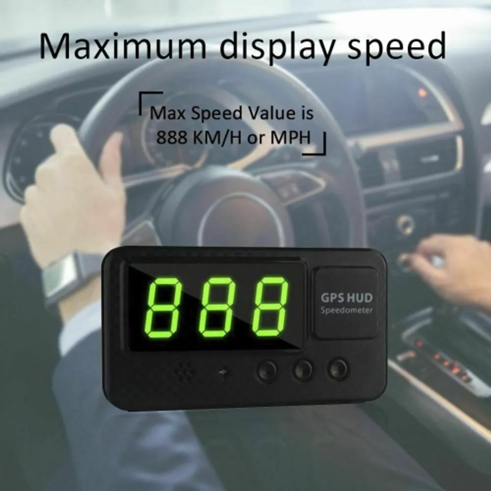 UNBRANDED Car Bus Van Head-up Display HUD GPS Digital LED Speed Limit  Warning For Car CA