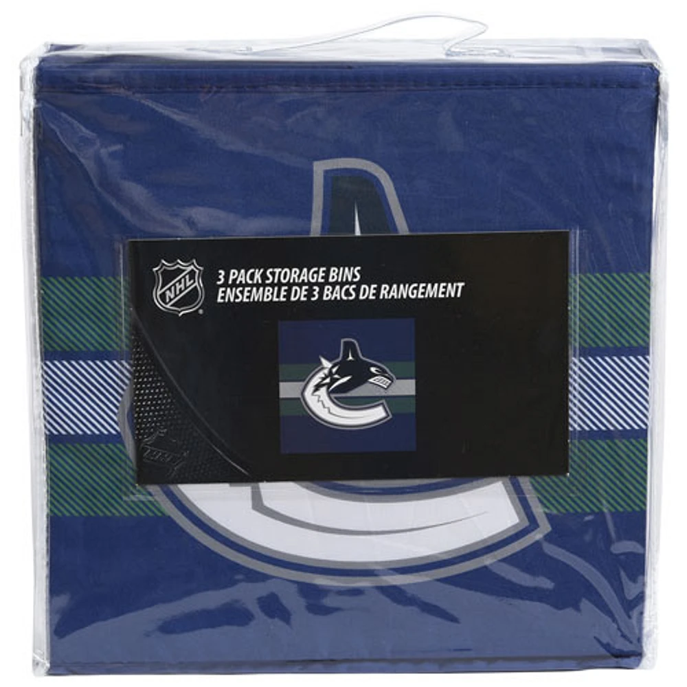 Bac de rangement des Canucks de Vancouver de la LNH - Ensemble de 3