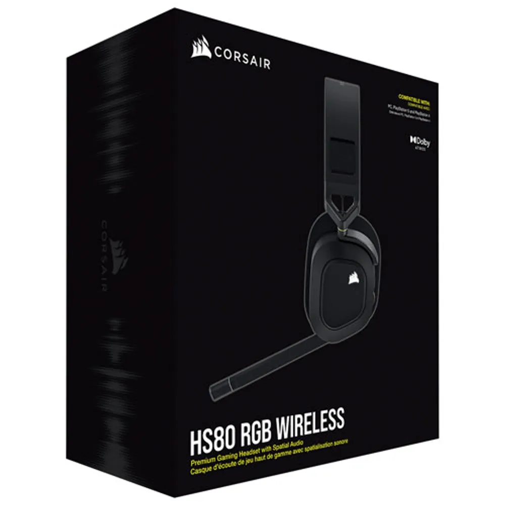 Corsair HS80 RGB Wireless Gaming Headset with Microphone - Carbon