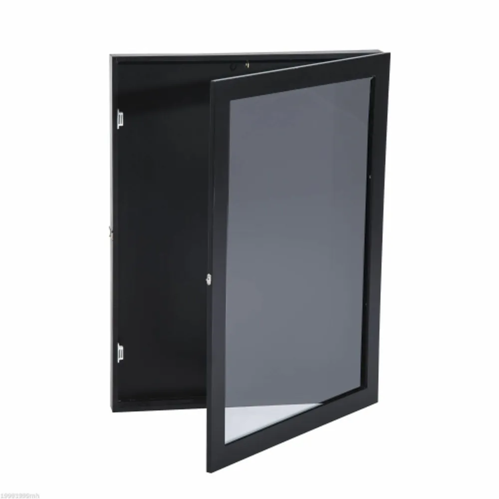 X Large Football Jersey Display Case Wall Frame Shadow box -UV Protection  BLACK