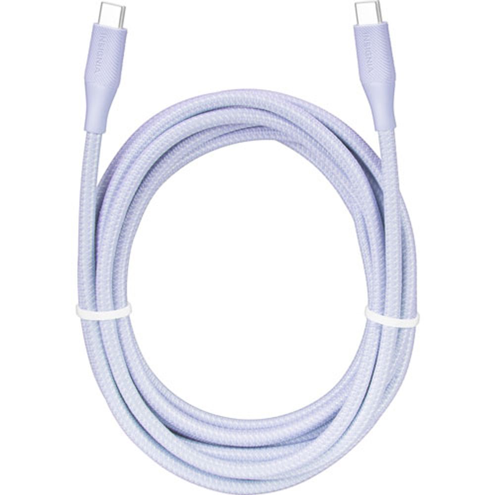 Insignia 3.0m (9.8 ft.) USB-C to USB-C Braided Cable (NS-MCCC10PR22-C) - Purple