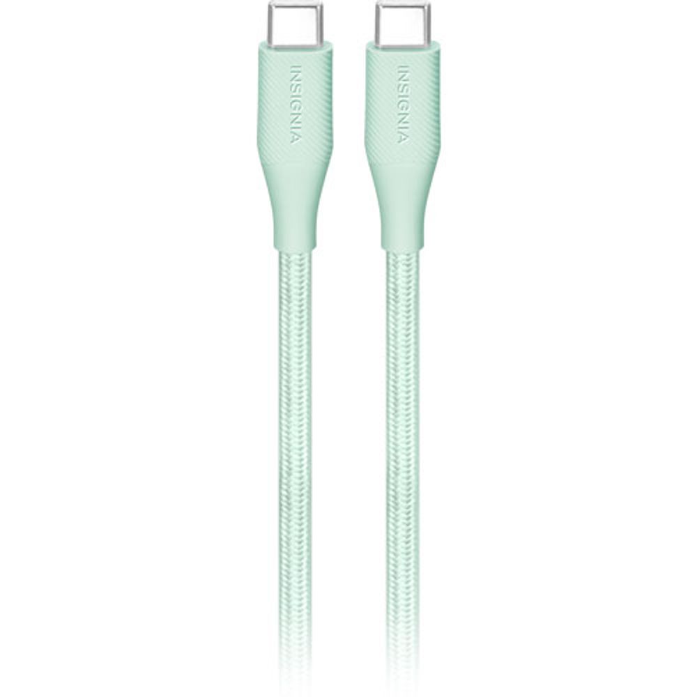 Insignia 3.0m (9.8 ft.) USB-C to USB-C Braided Cable (NS-MCCC10GR22-C) - Green