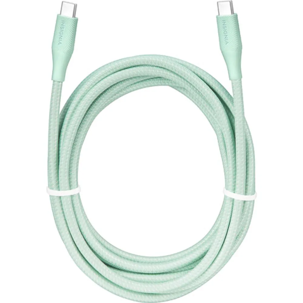 Insignia 3.0m (9.8 ft.) USB-C to USB-C Braided Cable (NS-MCCC10GR22-C) - Green