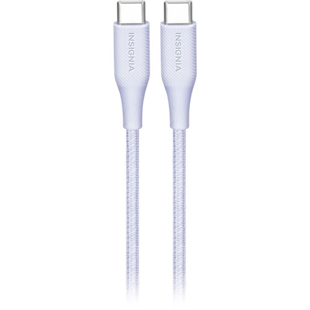 Insignia 1.5m (4.9 ft.) USB-C to USB-C Braided Cable (NS-MCCC5PR22-C) - Purple