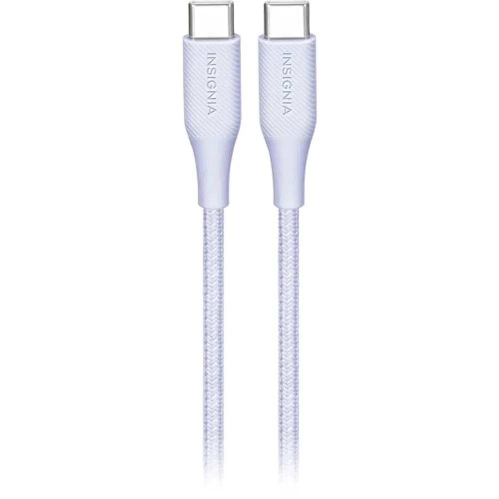 Insignia 1.5m (4.9 ft.) USB-C to USB-C Braided Cable (NS-MCCC5PR22-C) - Purple