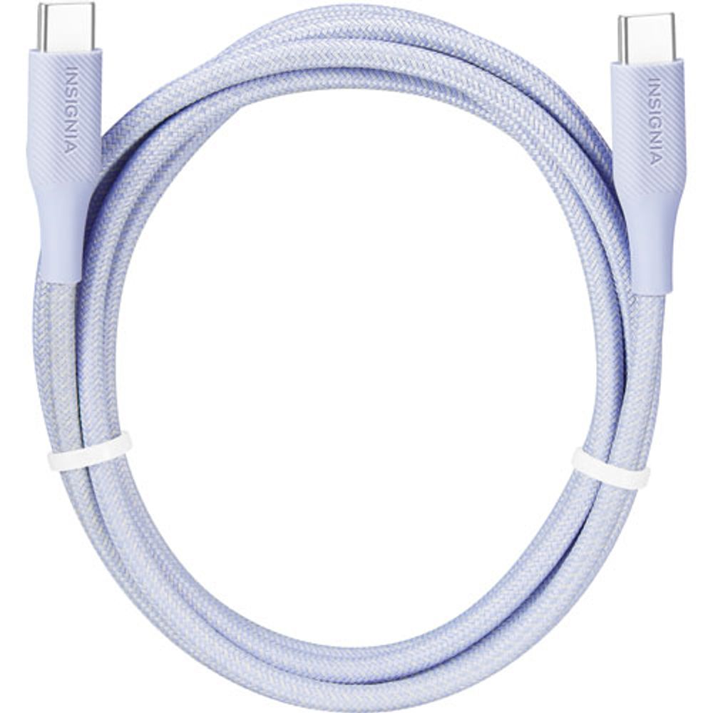 Insignia 1.5m (4.9 ft.) USB-C to USB-C Braided Cable (NS-MCCC5PR22-C) - Purple