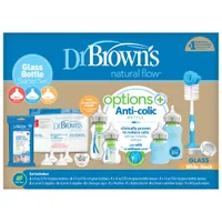 Dr Brown's Options+ Wide Neck Glass Baby Bottle Set