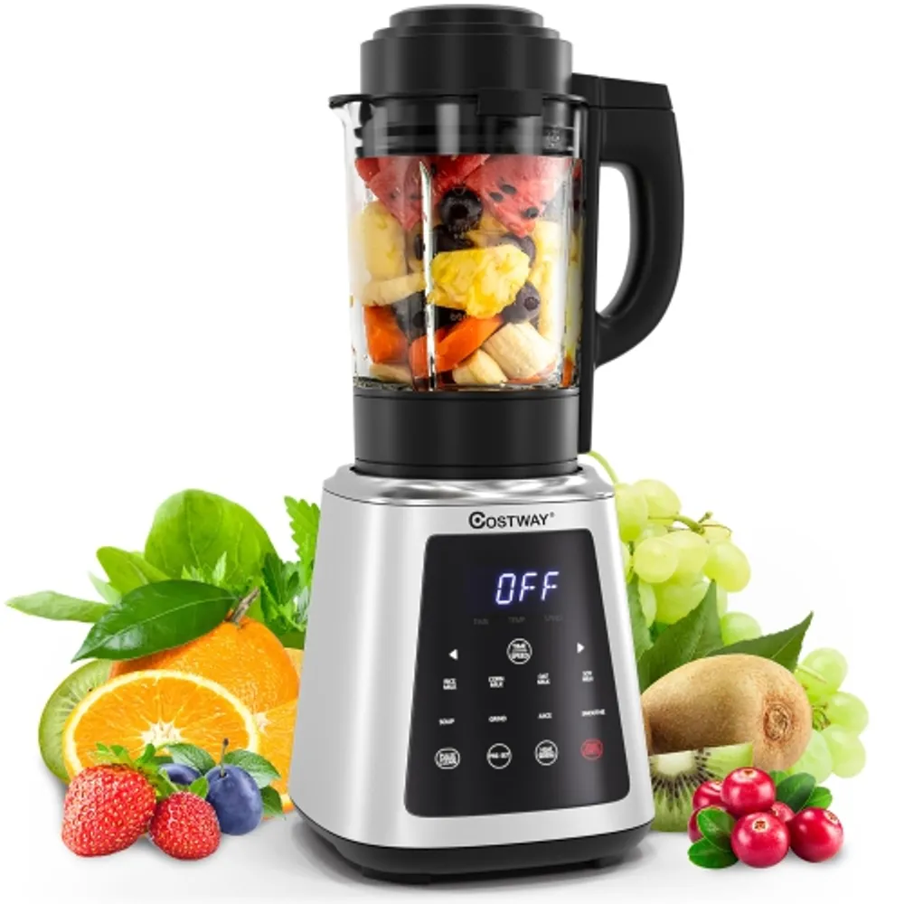 Costway 8 Cup Food Processor 500W Variable Speed Blender Chopper w/ 3 Blades