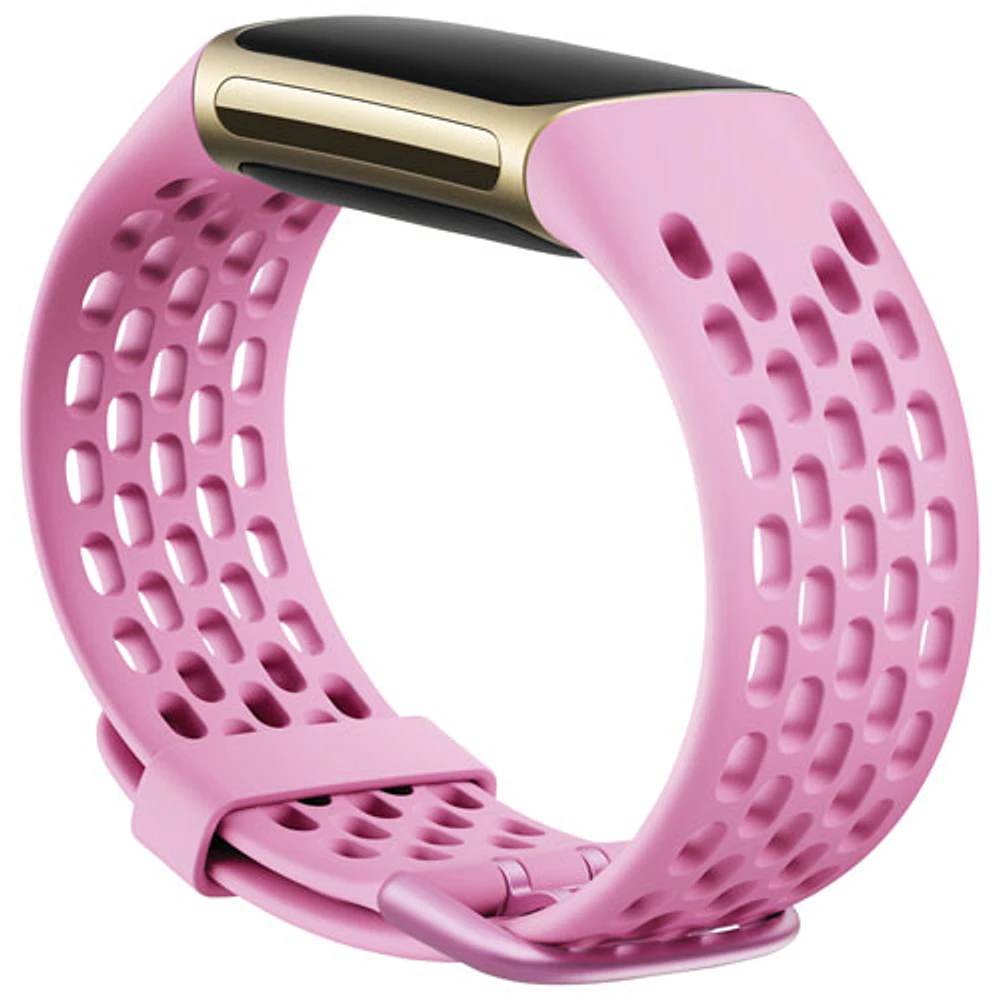 Bracelet en silicone Sport Charge 5 de Fitbit - Grand - Lilas givré