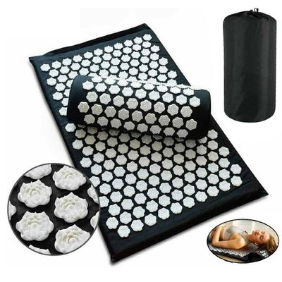 ISTAR Acupressure Mat and Pillow Set Lotus Mat Relax Neck Lower Back Lumbar Great for Muscle Relaxation After Yoga Workout with Travel Bag
