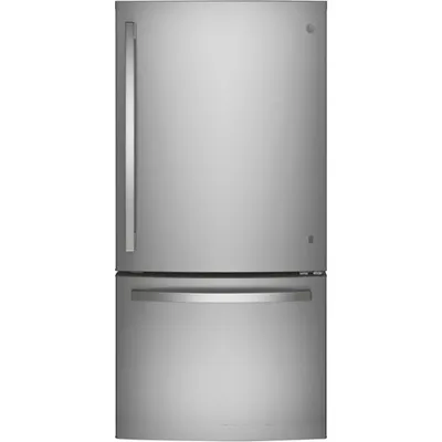 GE 33" 24.8 Cu. Ft. Bottom Freezer Refrigerator (GDE25EYKFS) - Stainless Steel