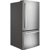 GE 33" 24.8 Cu. Ft. Bottom Freezer Refrigerator (GDE25EYKFS) - Stainless Steel