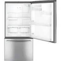 GE 33" 24.8 Cu. Ft. Bottom Freezer Refrigerator (GDE25EYKFS) - Stainless Steel