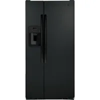 GE 33" 23 Cu. Ft. Side-By-Side Refrigerator with Water & Ice Dispenser (GSS23GGPBB) - Black