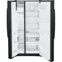 GE 33" 23 Cu. Ft. Side-By-Side Refrigerator with Water & Ice Dispenser (GSS23GGPBB) - Black