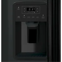 GE 33" 23 Cu. Ft. Side-By-Side Refrigerator with Water & Ice Dispenser (GSS23GGPBB) - Black