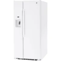 GE 33" 23 Cu. Ft. Side-By-Side Refrigerator with Water & Ice Dispenser (GSS23GGPWW) - White