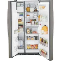 GE 33" 23 Cu. Ft. Side-By-Side Refrigerator with Water & Ice Dispenser (GSS23GMPES) - Slate