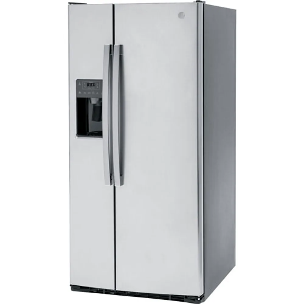 GE 33" 23 Cu. Ft. Side-By-Side Refrigerator with Water & Ice Dispenser (GSS23GYPFS) - Stainless Steel