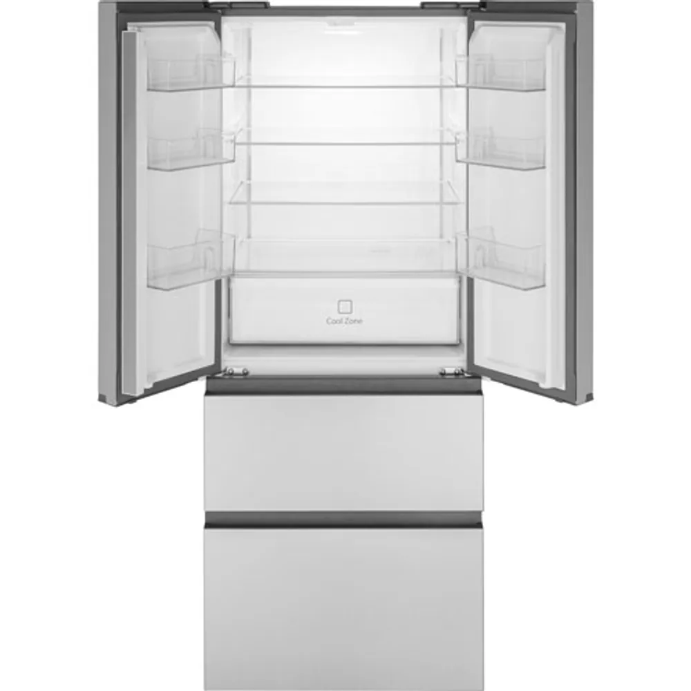 Haier 28" 14.5 Cu. Ft. 4-Door French Door Refrigerator (QJS15HYRFS) - Stainless Steel