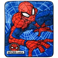 Marvel Spider-Man Plush Throw Blanket - Blue