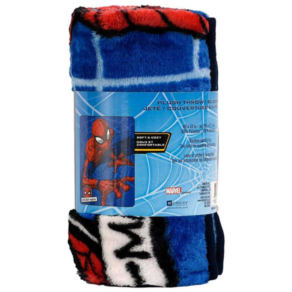 Marvel Spider-Man Plush Throw Blanket - Blue