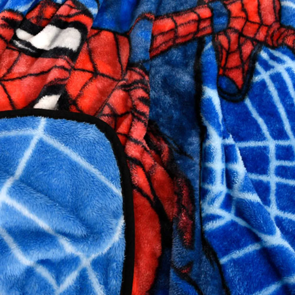 Marvel Spider-Man Plush Throw Blanket - Blue