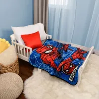 Marvel Spider-Man Plush Throw Blanket - Blue