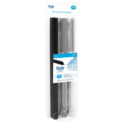 3Doodler Create+ ABS Plastic Refill Kit - Black/Grey/White - 75 Pack