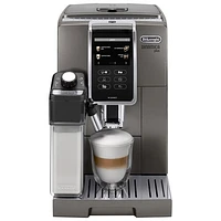 Machine à espresso automatique Dinamica Plus Connected de De'Longhi avec mousseur et moulin à café - Titane