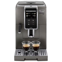 Machine à espresso automatique Dinamica Plus Connected de De'Longhi avec mousseur et moulin à café - Titane