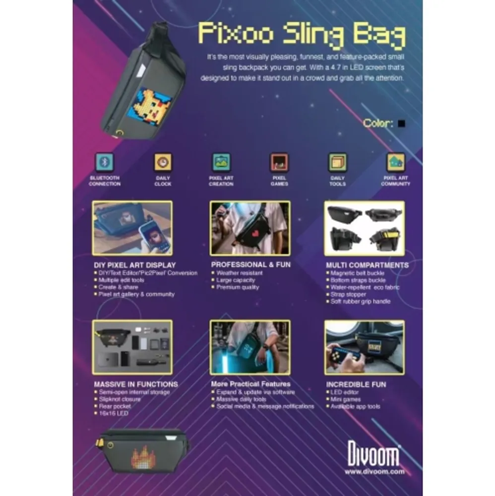 Divoom Pixel Art LED Sling Bag