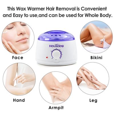 HLD Houselog Wax Warmer Hair Removal Kit with 4 Different Hard Wax Beans  and 10Pcs Wax Applicator Sticks for Women and Men (Roun | Bramalea City  Centre