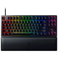 Clavier jeu mécanique ergonomique optique rétroéclairé sans pavé à touches rouges linéaires Huntsman V2 de Razer