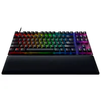 Clavier jeu mécanique ergonomique optique rétroéclairé sans pavé à touches rouges linéaires Huntsman V2 de Razer