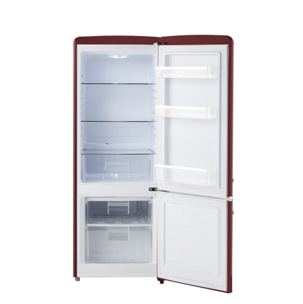 Iio 7 Cu. Ft. Retro Refrigerator with Bottom Freezer in Wine Red