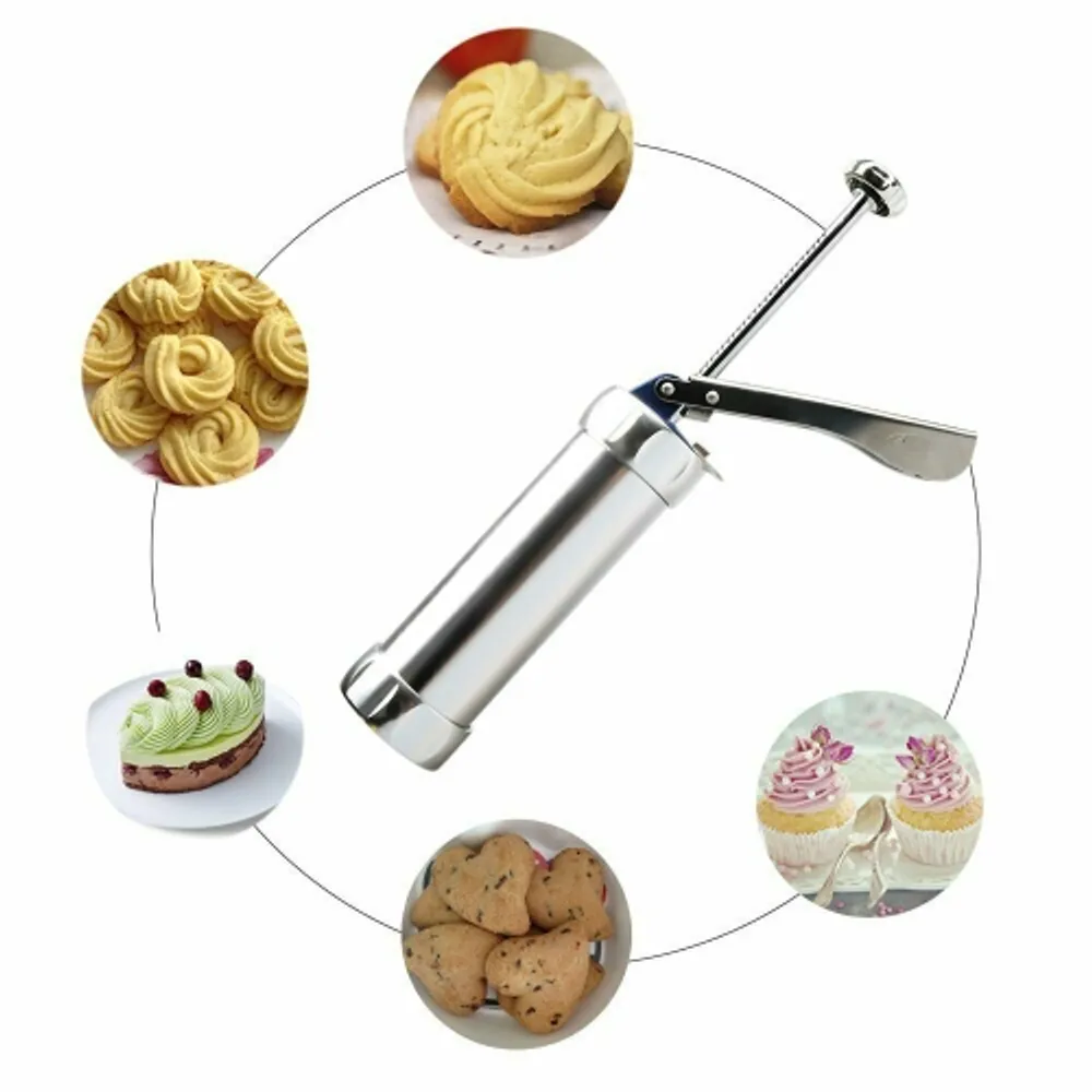 Fdit Simple Cookie Press Kit Cookie Biscuit Machine Safe Stainless