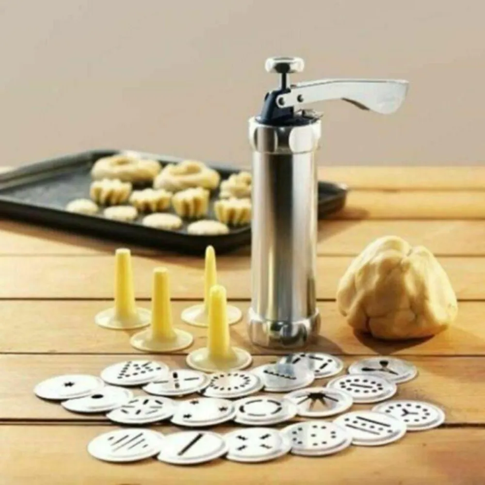 Electric Cookie Press Gun Set for Baking DIY Cookie Maker Kit With 12 Discs  and 4 Icing Tips,Battery Operated
