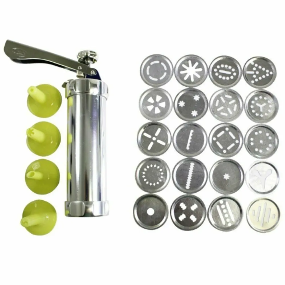 1pc, Cookie Maker, Stainless Steel Cookie Press Gun Kit Biscuit Maker And  Churro Maker Cookie Press Machine With 20 Cookie Discs 4 Nozzles For DIY