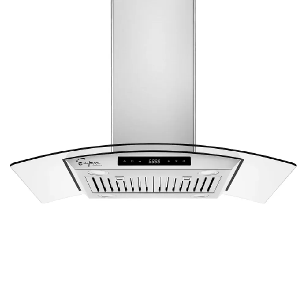 Empava Slim Range Hood 30 inch Under Cabinet Ducted, Dual Sealed Aluminum Motor, 3-Speed, 400 CFM, Permanent Filters, Push Button Control Stainless