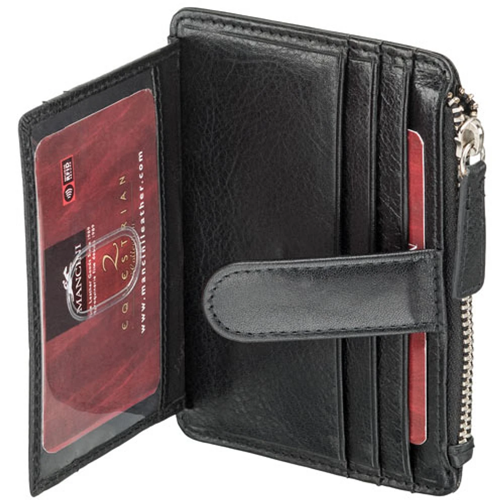 Mancini Equestrian2 RFID Genuine Leather Bi-fold Card Case