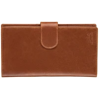 Mancini Casablanca RFID Genuine Leather Bi-fold Travel Wallet - Cognac