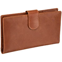 Mancini Casablanca RFID Genuine Leather Bi-fold Travel Wallet - Cognac