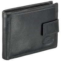 Mancini Equestrian2 RFID Genuine Leather Bi-fold Wallet with Coin Pocket - Black