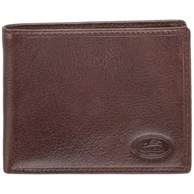 Mancini Equestrian2 RFID Genuine Leather Bi-fold Wallet - Brown