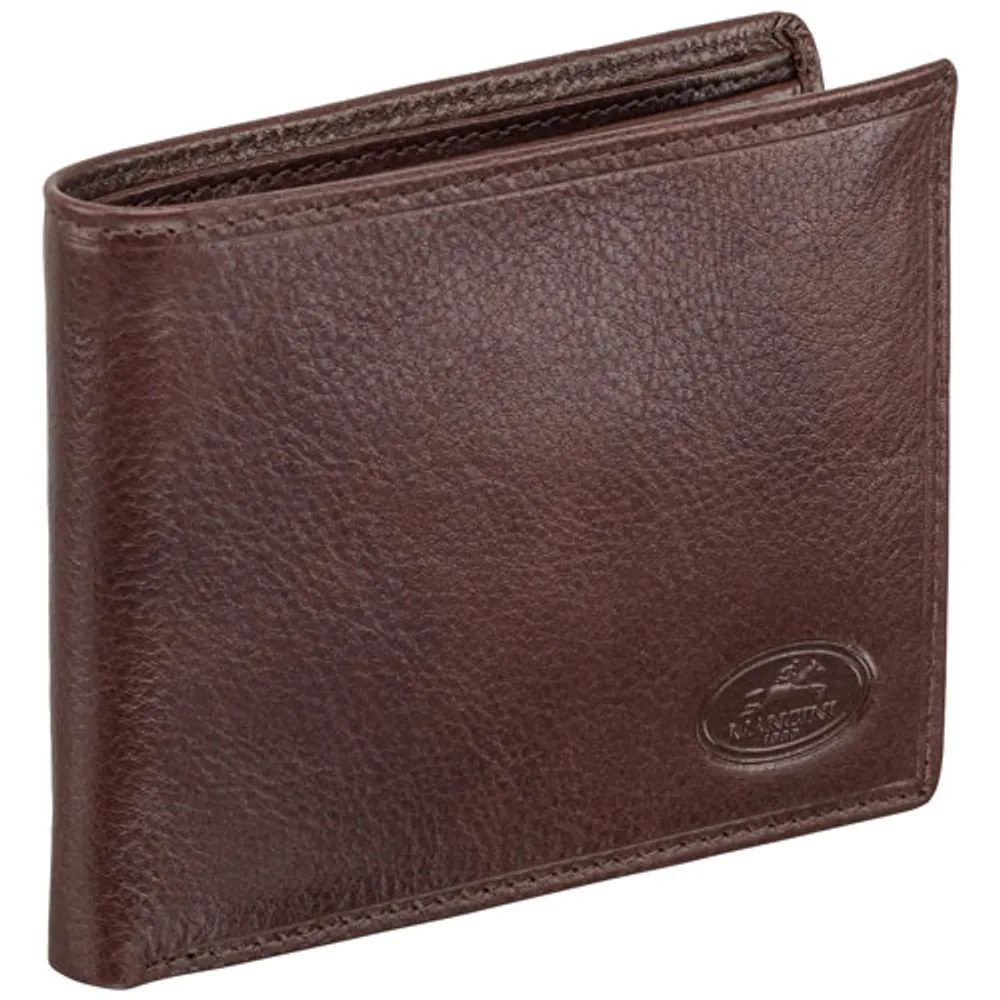 Mancini Equestrian2 RFID Genuine Leather Bi-fold Wallet - Brown