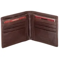 Mancini Equestrian2 RFID Genuine Leather Bi-fold Wallet - Brown