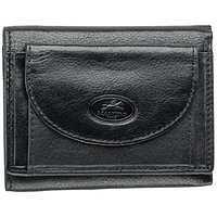 Mancini Equestrian2 RFID Genuine Leather Tri-fold Wallet with External Coin Pocket